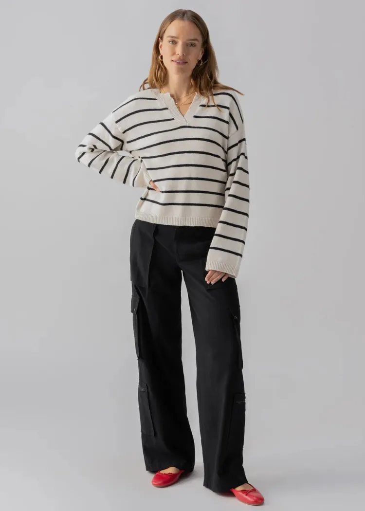 Sanctuary Chill Vibes Sweater- Chalk Black