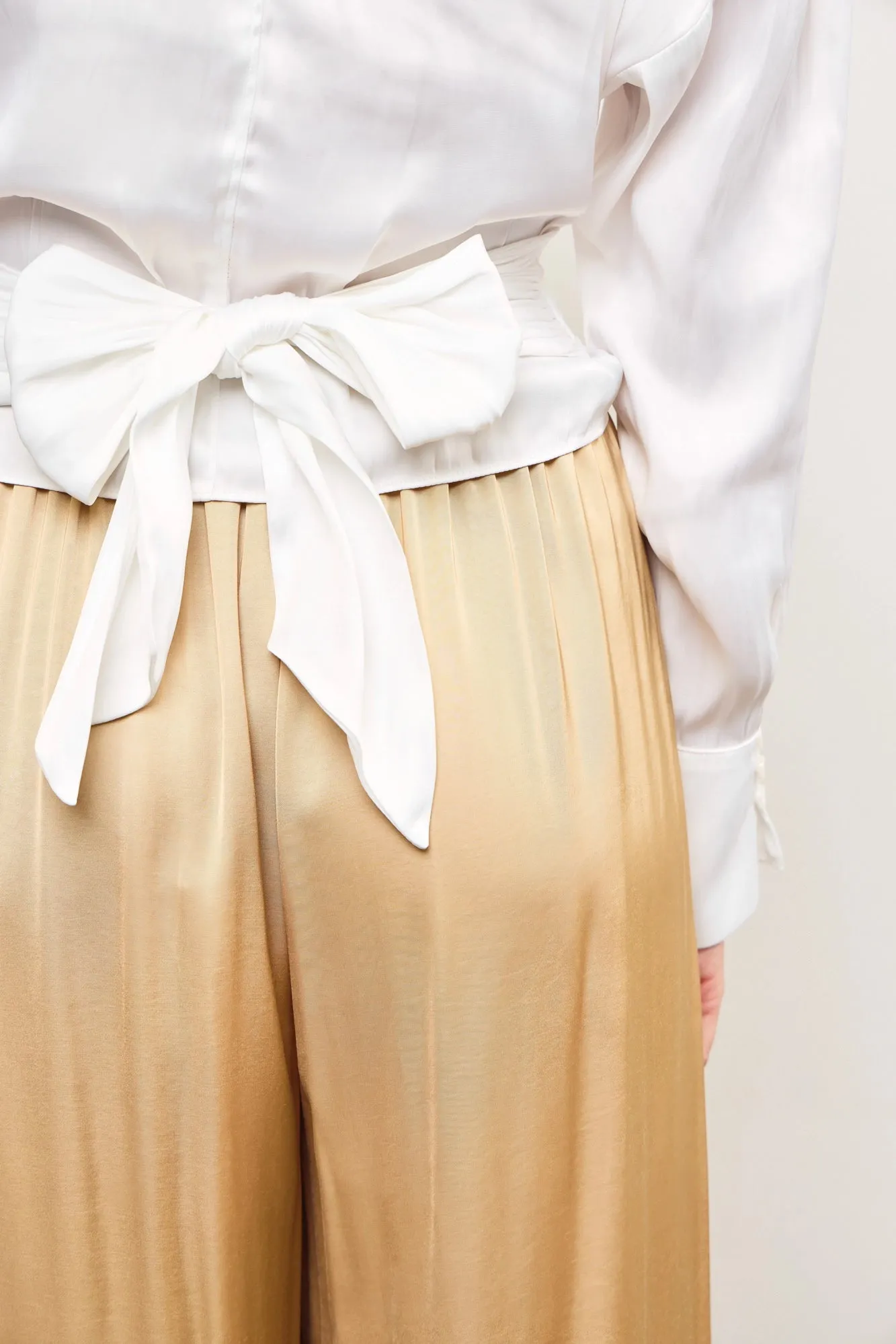 Satin twist front Button Down Shirt