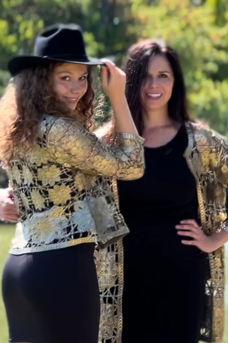 Soutache Gold foil print Bomber Jacket (Gold/Army Green)
