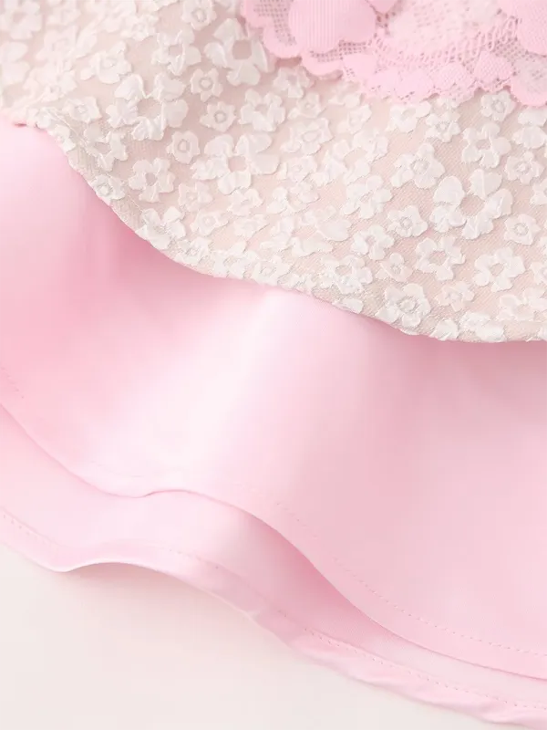 Summer Romance Strapless Fit & Flare Mini Dress with Lace Accents
