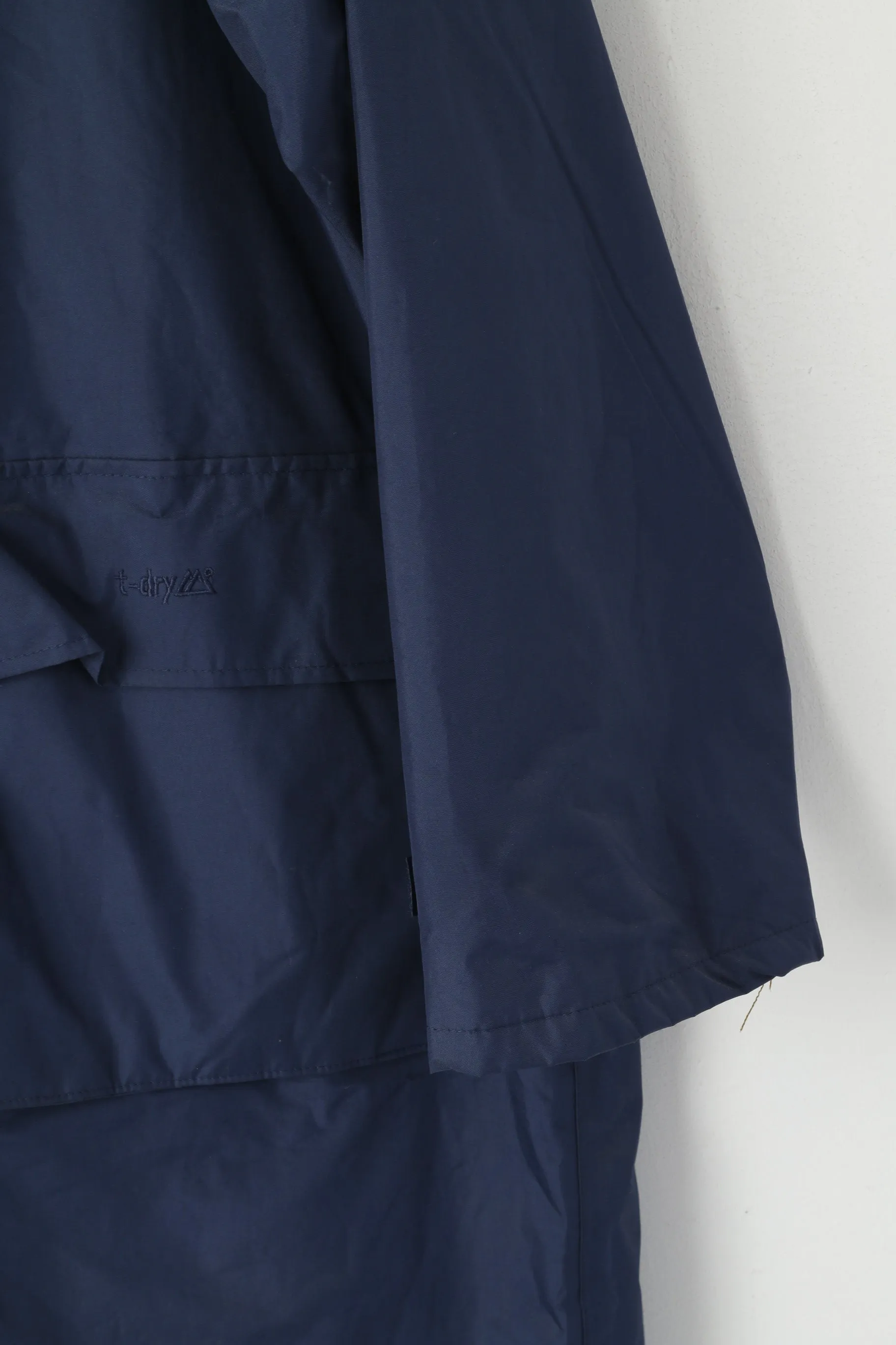 Target Dry Men XL Raincoat Navy Full Lenght Trench Mac Full Zipper Coat