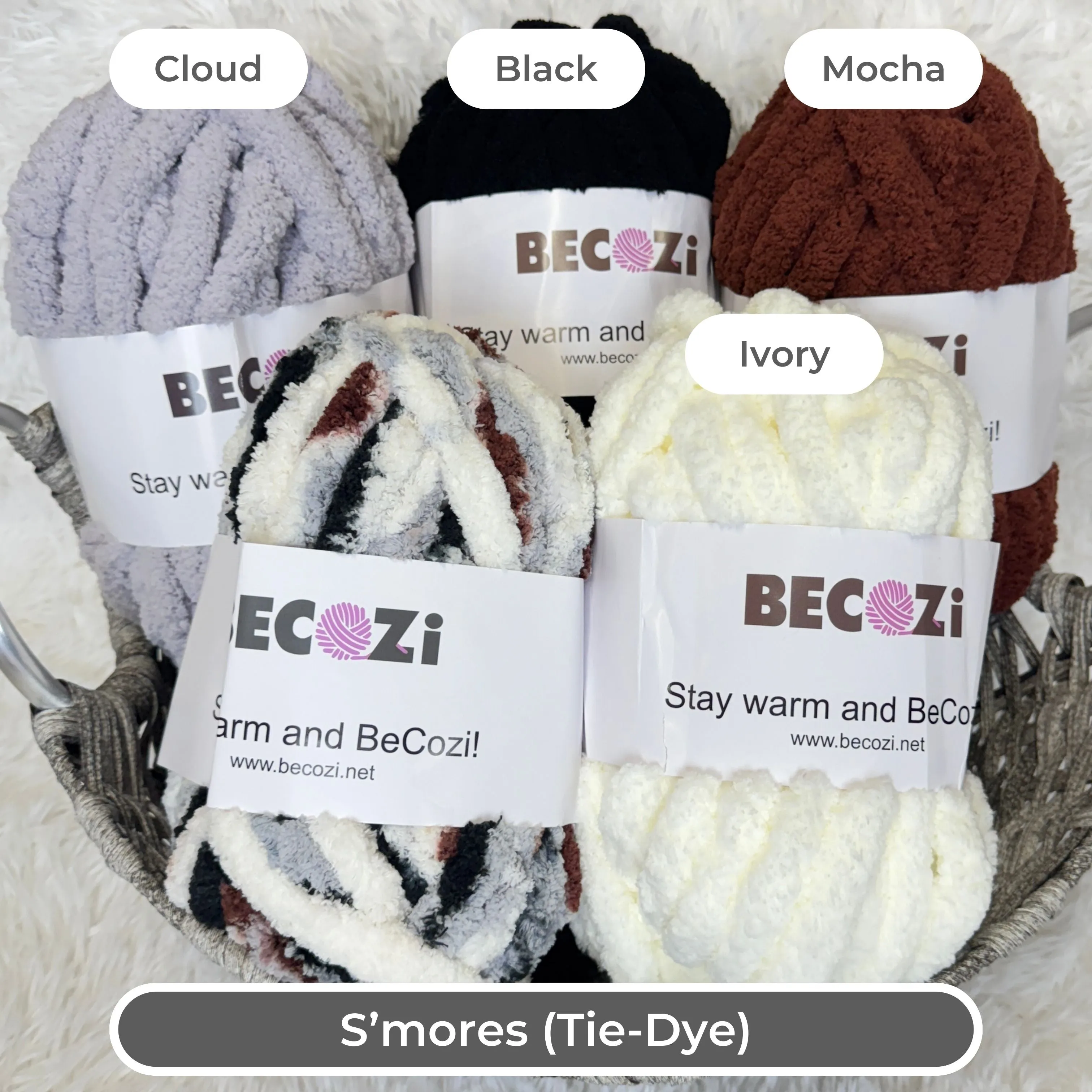 Variegated Chunky chenille yarn