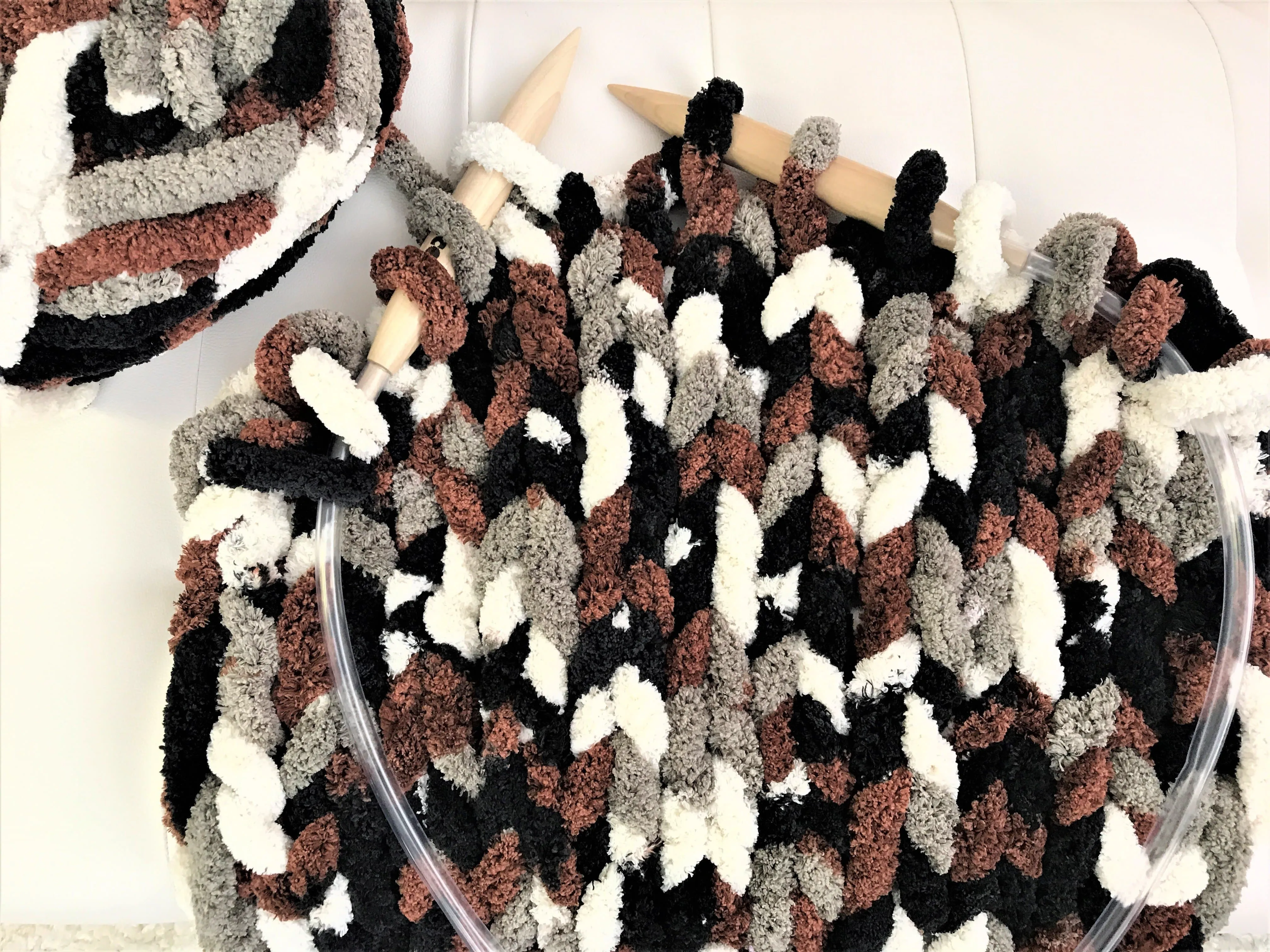 Variegated Chunky chenille yarn
