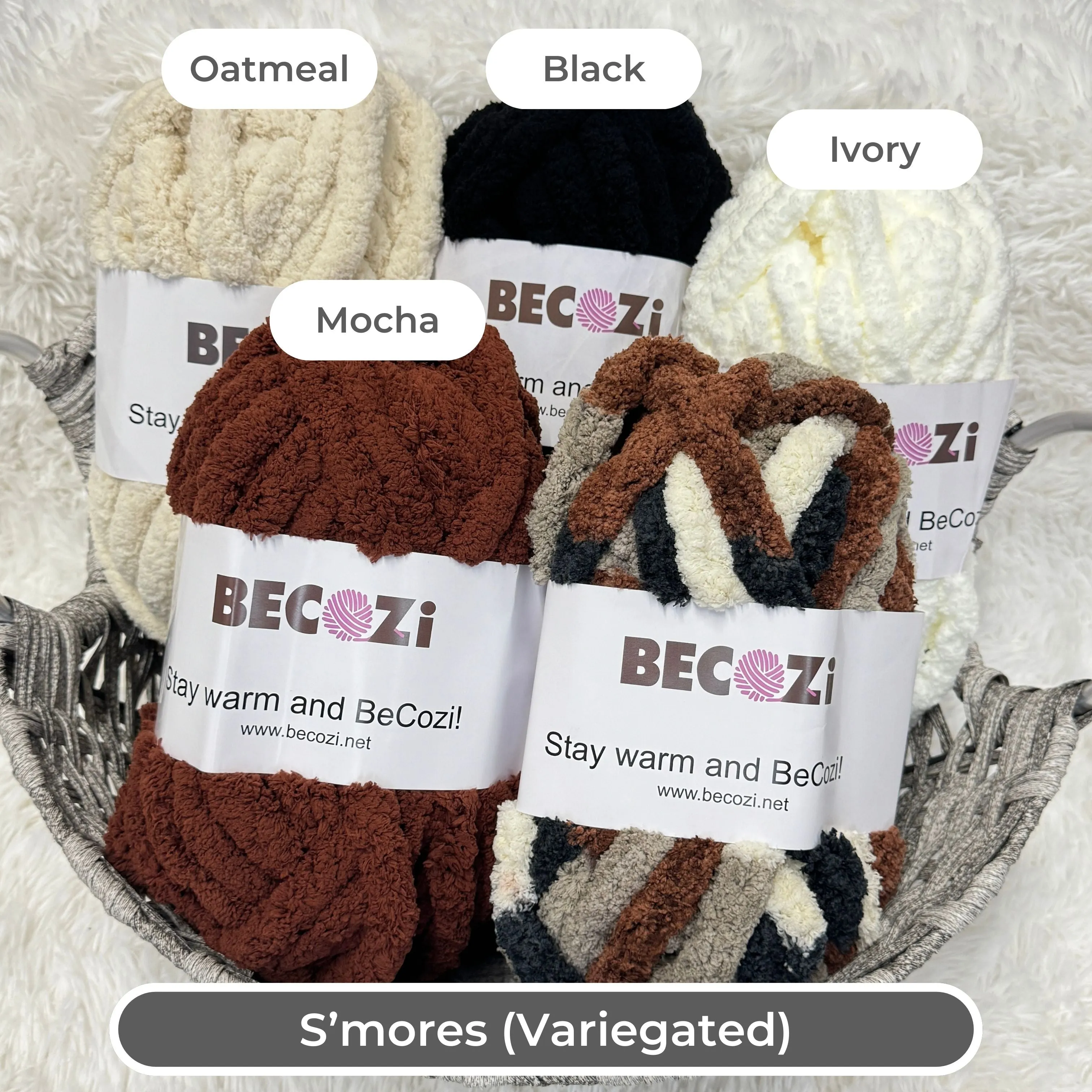 Variegated Chunky chenille yarn
