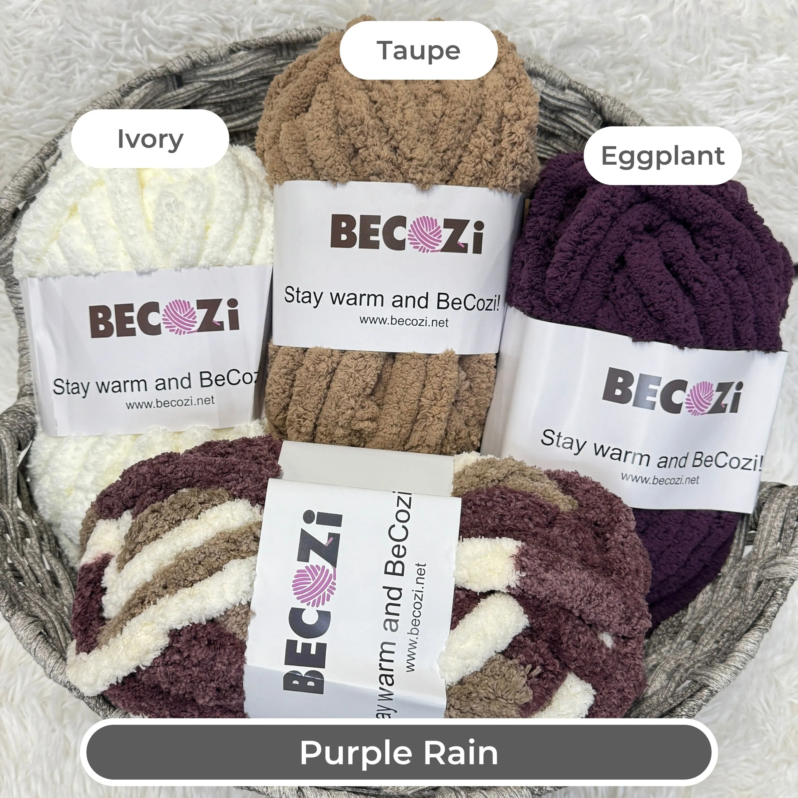 Variegated Chunky chenille yarn