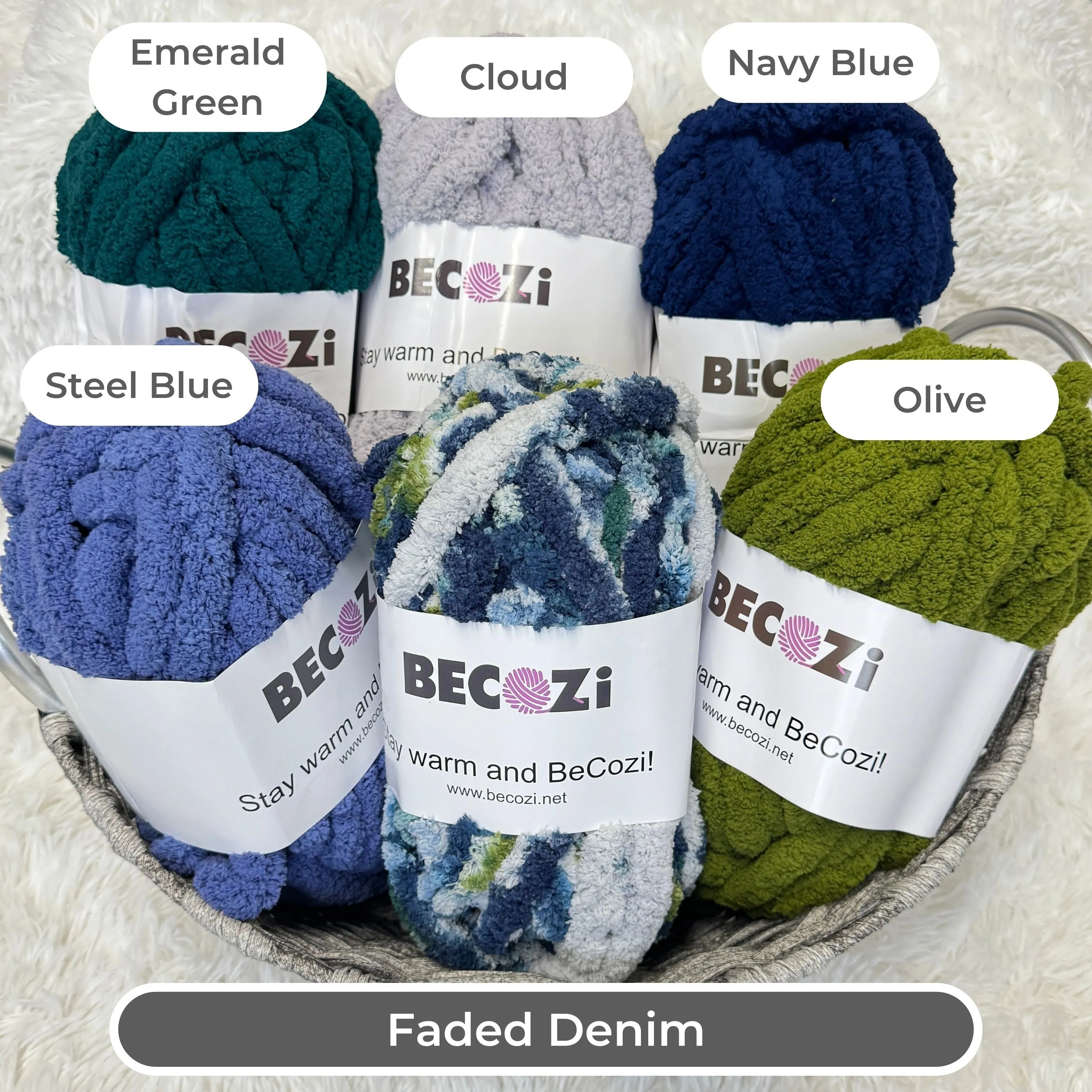 Variegated Chunky chenille yarn