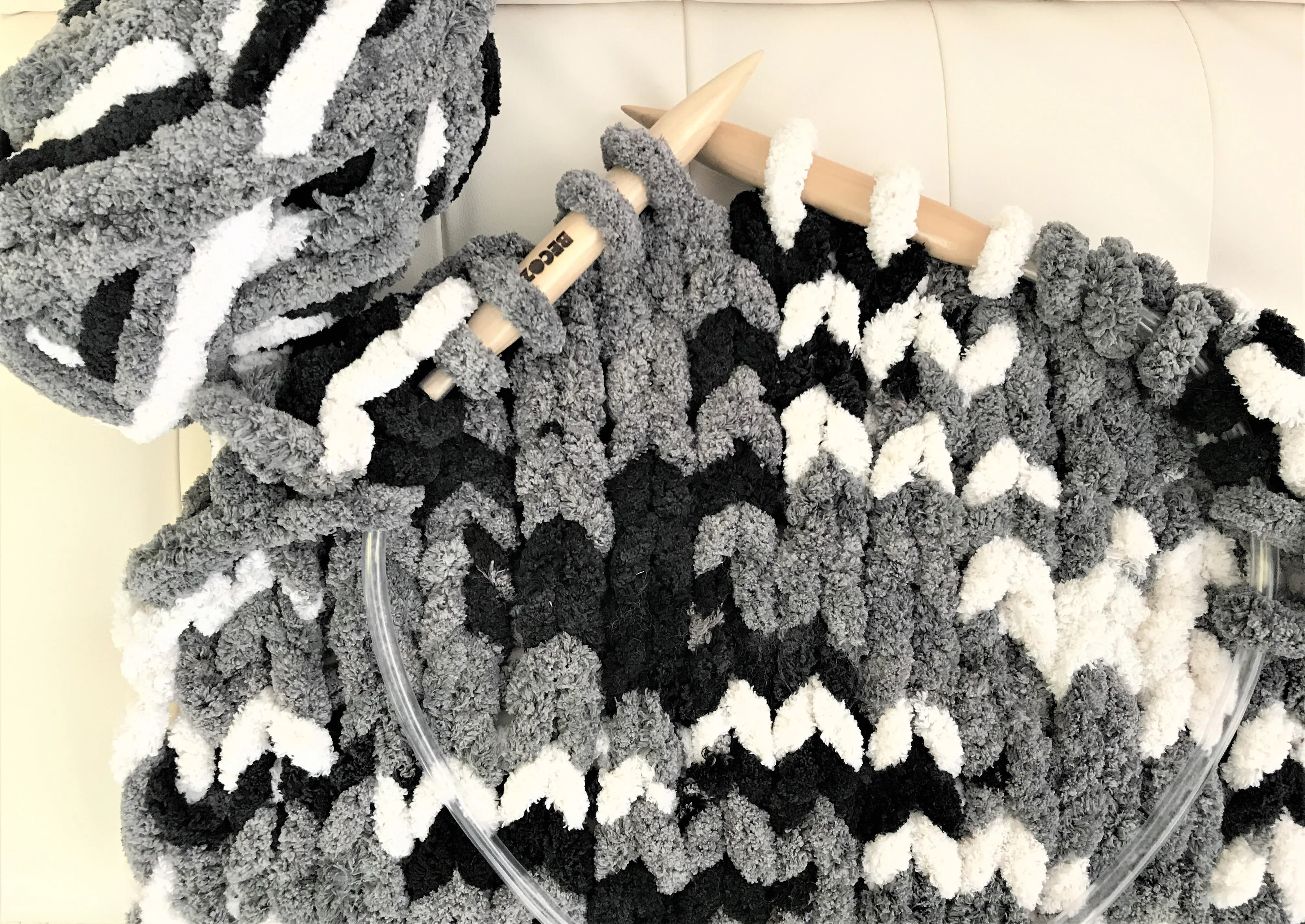 Variegated Chunky chenille yarn