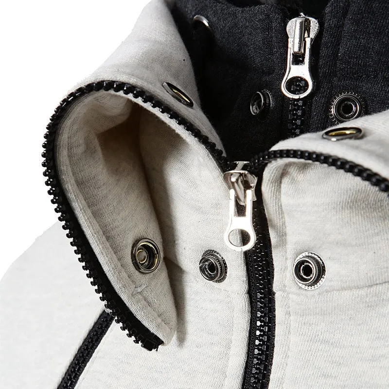 Voguable Autumn Winter Tracksuit Men Suits Casual High Callor Hoodie   Pant Sportswear Male Warm Zipper Sweatshirts /jacket Two Piece Set